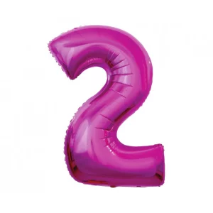 Folijas balons 92cm XXL - cipars 2, rozā Folijas balons 92cm XXL - cipars 2, rozā