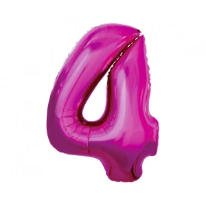 Folijas balons 92cm XXL - cipars 4, rozā Folijas balons 92cm XXL - cipars 4, rozā