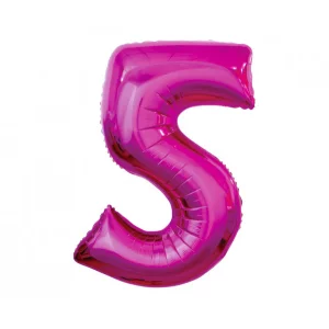 Folijas balons 92cm XXL - cipars 5, rozā Folijas balons 92cm XXL - cipars 5, rozā