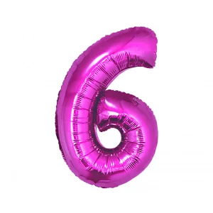 Folijas balons 92cm XXL - cipars 6, rozā Folijas balons 92cm XXL - cipars 6, rozā