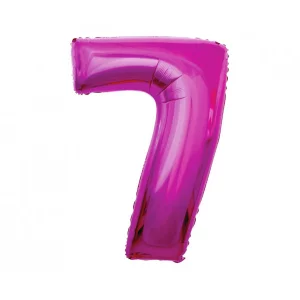 Folijas balons 92cm XXL - cipars 7, rozā Folijas balons 92cm XXL - cipars 7, rozā
