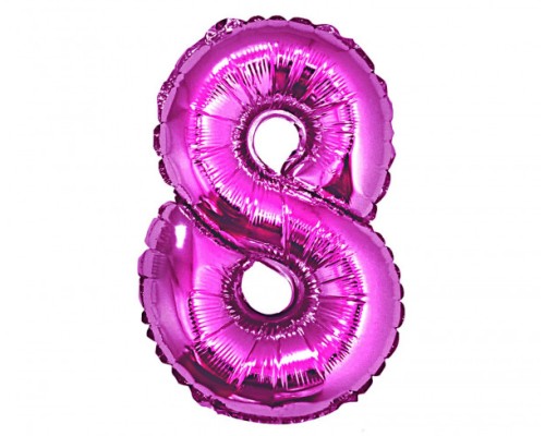 Folijas balons 96cm XXL - cipars 8, rozā
