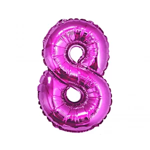 Folijas balons 92cm XXL - cipars 8, rozā