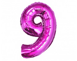 Folijas balons 96cm XXL - cipars 9, rozā