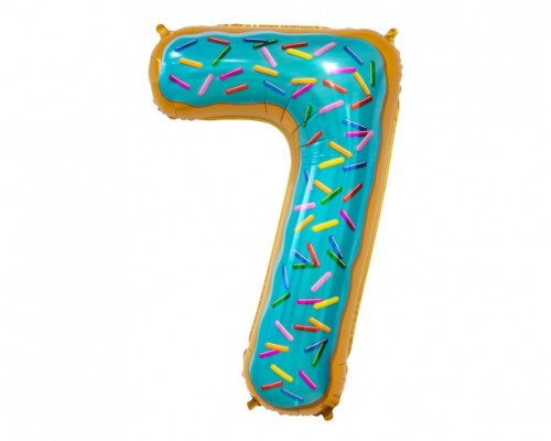 Folijas balons 78cm L - cipars 7, kūciņa