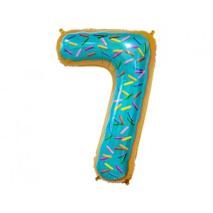 Folijas balons 78cm L - cipars 7, kūciņa Folijas balons 78cm L - cipars 7, kūciņa