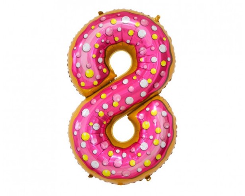 Folijas balons 78cm L - cipars 8, kūciņa