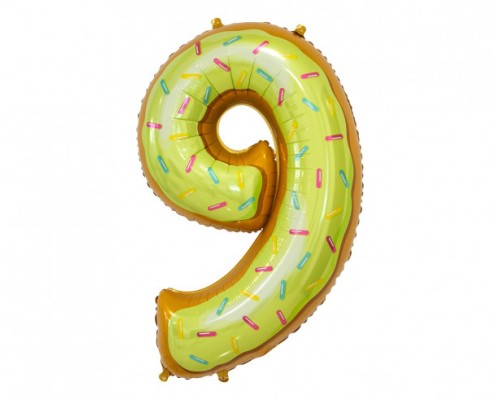 Folijas balons 78cm L - cipars 9, kūciņa