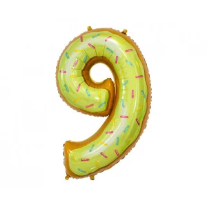 Folijas balons 78cm L - cipars 9, kūciņa Folijas balons 78cm L - cipars 9, kūciņa