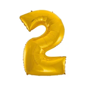 Folijas balons 92cm XXL - cipars 2, zelta Folijas balons 92cm XXL - cipars 2, zelta