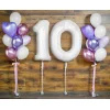 Folijas balons 92cm XXL - cipars 0, balts