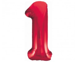 Folijas balons 86cm XL - cipars 1, sarkans, aveņu Folijas balons 86cm XL - cipars 1, sarkans, aveņu