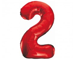 Folijas balons 86cm XL - cipars 2, sarkans Folijas balons 86cm XL - cipars 2, sarkans