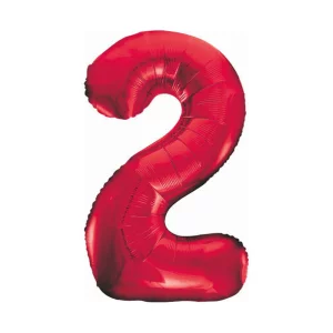 Folijas balons 86cm XL - cipars 2, sarkans, aveņu Folijas balons 86cm XL - cipars 2, sarkans, aveņu