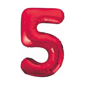 Folijas balons 86cm XL - cipars 5, sarkans, aveņu Folijas balons 86cm XL - cipars 5, sarkans, aveņu