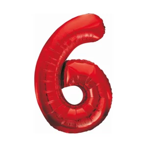 Folijas balons 86cm XL - cipars 6, sarkans Folijas balons 86cm XL - cipars 6, sarkans