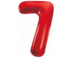 Folijas balons 86cm XL - cipars 7, sarkans