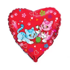 Folijas balons  Kaķis, Sweet Kitten, 46cm, sirds