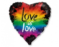 Folijas balons Mīlu - Love is love, 46cm, sirds