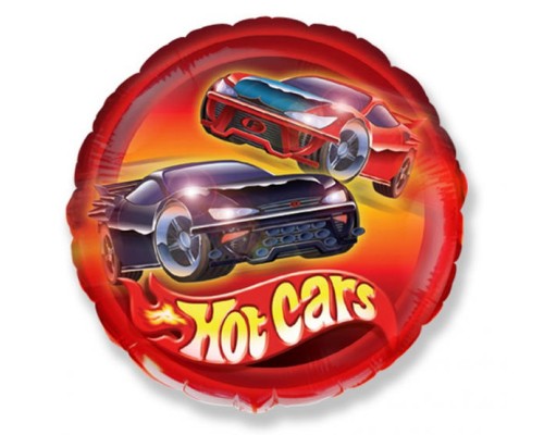 Folijas balons  Transportlīdzeklis - Mašīnas Hot Cars, 48cm, aplis