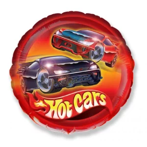 Folijas balons Transportlīdzeklis - Mašīnas Hot Cars, 48cm, aplis Folijas balons Transportlīdzeklis - Mašīnas Hot Cars, 48cm, aplis