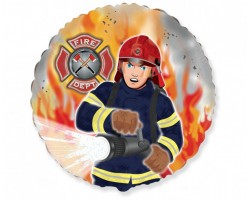 Folijas balons   Ugunsdzēsējs, 48cm, aplis  Folijas balons   Ugunsdzēsējs, 48cm, aplis