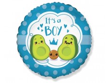 Folijas baloni Mazuļiem  - It's a boy, avocado, 48cm, aplis