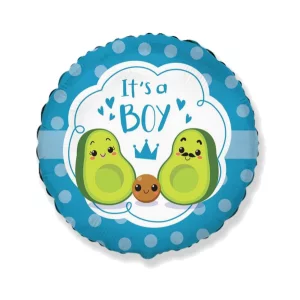 Folijas baloni Mazuļiem - It's a boy, avocado, 48cm, aplis Folijas baloni Mazuļiem - It's a boy, avocado, 48cm, aplis
