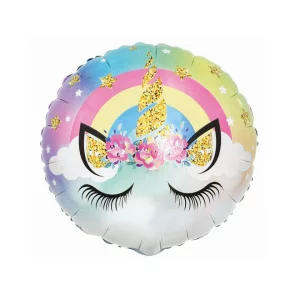 Folijas balons Vienradzis Pastel Unicorn, 48cm, aplis Folijas balons Vienradzis Pastel Unicorn, 48cm, aplis