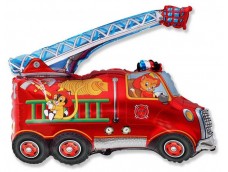 Folijas balons  Transportlīdzeklis - Ugunsdzēsēju mašīna, 60cm, Flexmetal