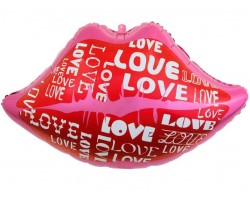 Folijas balons Mīlu - lūpas, Love, 62x38cm