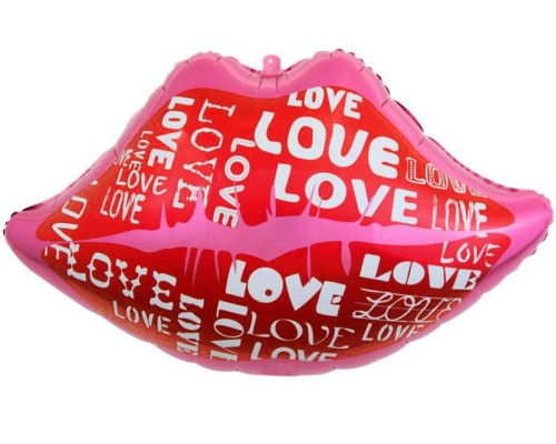 Folijas balons Mīlu - lūpas, Love, 62x38cm