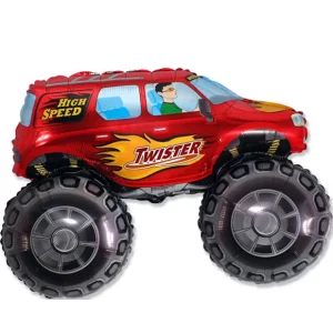 Folijas balons Transportlīdzeklis - Big wheel, Twister, sarkans, 60cm, Flexmetal Folijas balons Transportlīdzeklis - Big wheel, Twister, sarkans, 60cm, Flexmetal