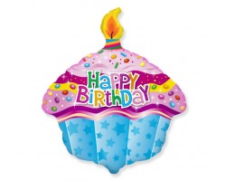  Folijas balons Happy Birthday - Kūka, 60cm, Flexmetal