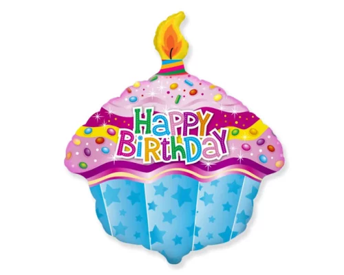  Folijas balons Happy Birthday - Kūka, 60cm, Flexmetal