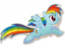 Folijas balons Ponijs, MLP Rainbow Dash, 60cm, Flexmetal Folijas balons Ponijs, MLP Rainbow Dash, 60cm, Flexmetal