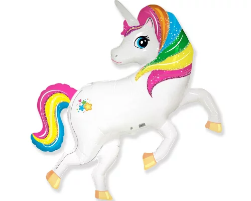 Folijas balons Vienradzis Rainbow Unicorn, varavīksnes, 60cm, Flexmetal Folijas balons Vienradzis Rainbow Unicorn, varavīksnes, 60cm, Flexmetal
