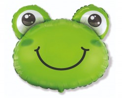 Folijas balons Dzīvnieki - Varde, galva, 60cm, Flexmetal Folijas balons Dzīvnieki - Varde, galva, 60cm, Flexmetal