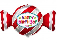  Folijas balons Happy Birthday - Konfekte, 60cm, Flexmetal