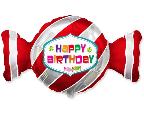  Folijas balons Happy Birthday - Konfekte, 60cm, Flexmetal