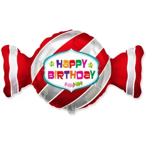  Folijas balons Happy Birthday - Konfekte, 60cm, Flexmetal