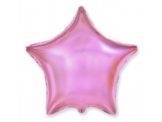 Folijas balons zvaigzne, rozā, gaiši, spīdīga, 48cm, Flexmetal 