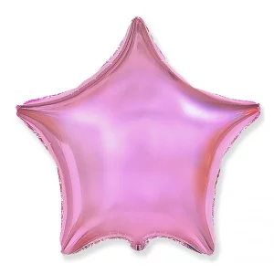 Folijas balons zvaigzne, rozā, gaiši, spīdīga, 48cm, Flexmetal Folijas balons zvaigzne, rozā, gaiši, spīdīga, 48cm, Flexmetal