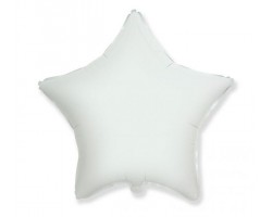 Folijas balons zvaigzne, balta, 48cm, Flexmetal Folijas balons zvaigzne, balta, 48cm, Flexmetal