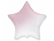 Folijas balons zvaigzne, balta, rozā, 48cm, Flexmetal 