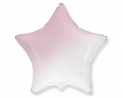 Folijas balons zvaigzne, balta, rozā, 48cm, Flexmetal Folijas balons zvaigzne, balta, rozā, 48cm, Flexmetal