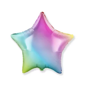 Folijas balons zvaigzne, varavīksne, 48cm, Flexmetal Folijas balons zvaigzne, varavīksne, 48cm, Flexmetal