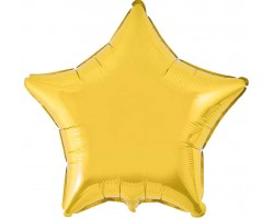 Folijas balons zvaigzne, zelta, spīdīga, 81cm, Flexmetal