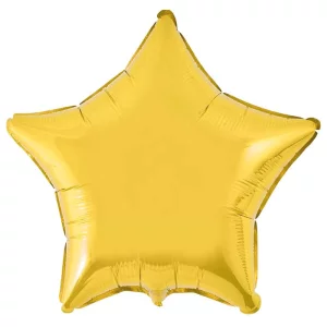 Folijas balons zvaigzne, zelta, spīdīga, 81cm, Flexmetal Folijas balons zvaigzne, zelta, spīdīga, 81cm, Flexmetal