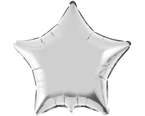 Folijas balons zvaigzne, sudraba, spīdīga, 81cm, Flexmetal 